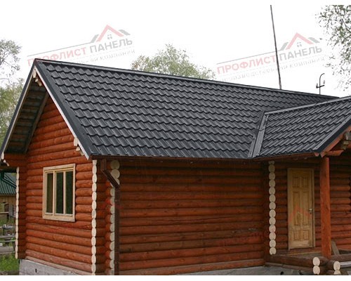 Металлочерепица модерн 0,45 Drap RAL 7024 мокрый асфальт