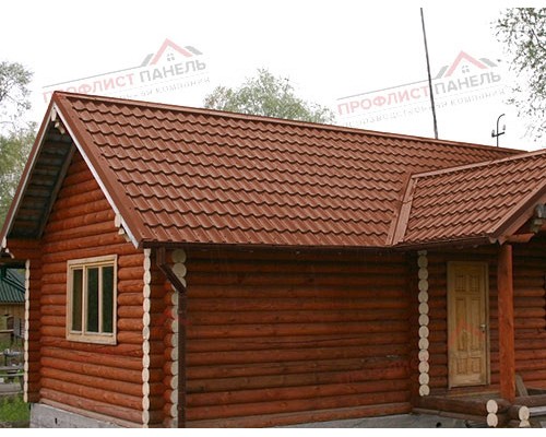 Металлочерепица модерн 0,45 PE RAL 8004 терракота