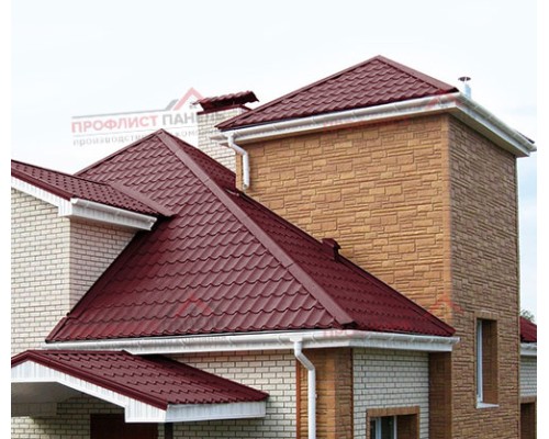 Металлочерепица Ламонтерра-0.5 Призма RAL3005