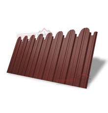 Профнастил фигурный С10 - 0,45 Окрас - В, RAL 3009 оксидно-красный