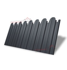 Профнастил фигурный С10 - 0,45 Окрас Двухсторонний с пленкой RAL 7024 мокрый асфальт