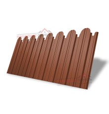 Профнастил фигурный С10 - 0,45 Окрас - В, RAL 8004 терракота