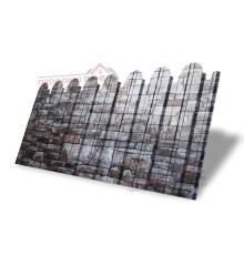 Профнастил фигурный С10 - 0,45 Окрас - В, Print Elite с пленкой Fine Stone