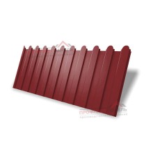 Профнастил фигурный C8 - 0,45 ПЭ с пленкой RAL 3011 коричнево-красный