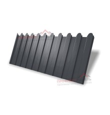 Профнастил фигурный C8 - 0,4 ПЭ-Matt-Двусторонний RAL 7024 мокрый асфальт