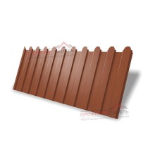 Профнастил фигурный C8 - 0,45 ПЭ с пленкой RAL 8004 терракота