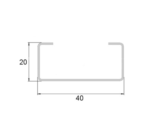 С-профиль перфорированный К108 1,5-40x20x3000 мм, оцинкованный