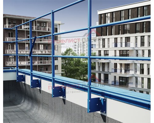 Ограждение с Фальцевым креплением ХК H=900 L=2000мм с 1-ой доп.трубой (ТУ)