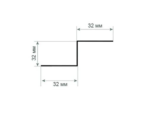 Z-профиль перфорированный К241 2,0-62x32x2000 мм, из нержавеющей стали