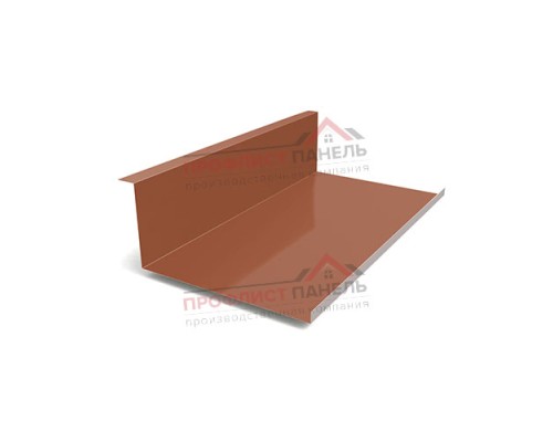 Планка примыкания нижняя 250х122х2000-0,5 Norman RAL8004 Планка примыкания нижняя 250х122х2000-0,5 Norman RAL8004