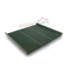 Фальц двойной стоячий Line 0,5 Velur20 с пленкой на замках RAL 6020 хромовая зелень.