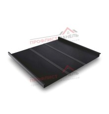 Фальц двойной стоячий Line 0,5 GreenCoat Pural Matt с пленкой на замках RR 33 черный (RAL 9005 черный).