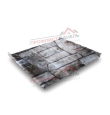 Фальц двойной стоячий Line 0,45 Print Twincolor с пленкой на замках Fine Stone.