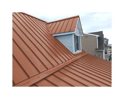 Кликфальц 0,5 Velur20 с пленкой на замках RAL 8004 терракота
