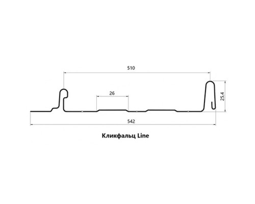 Кликфальц Line 0,5 Satin с пленкой на замках RAL 7024 мокрый асфальт