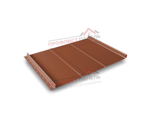 Кликфальц Line 0,5 Satin с пленкой на замках RAL 8004 терракота Кликфальц Line 0,5 Satin с пленкой на замках RAL 8004 терракота