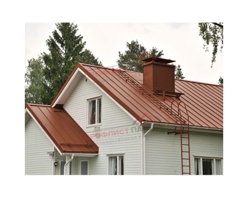 Кликфальц Line 0,5 Satin с пленкой на замках RAL 8004 терракота Кликфальц Line 0,5 Satin с пленкой на замках RAL 8004 терракота