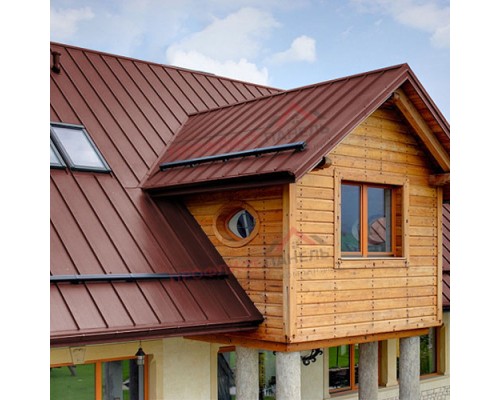 Кликфальц Pro Gofr 0,5 GreenСoat Pural Matt с пленкой на замках RR 29 красный (RAL 3009 оксидно-красный)