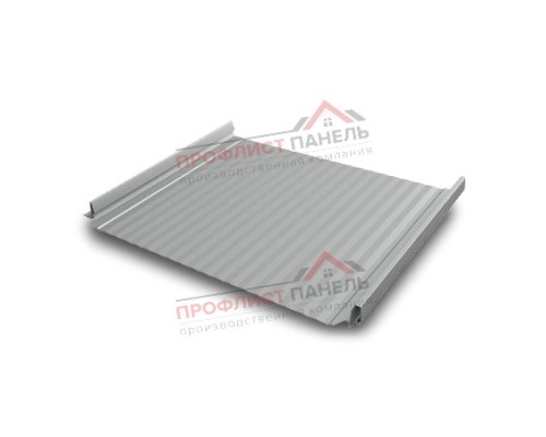 Кликфальц Pro Gofr 0,45 PE с пленкой на замках RAL 9006 бело-алюминиевый