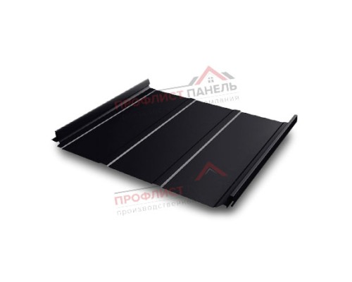 Кликфальц Pro Line 0,5 Quarzit lite с пленкой на замках RAL 9005 черный