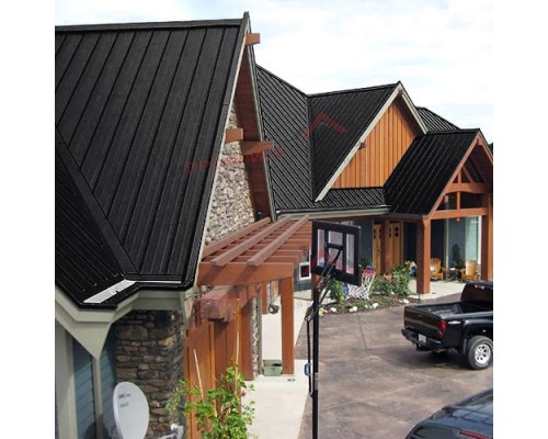 Кликфальц Pro Line 0,5 Quarzit lite с пленкой на замках RAL 9005 черный