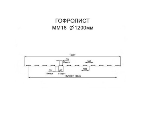 Гофролисты ММ18 D1.2, толщина 7 мм для металлических конструкций
