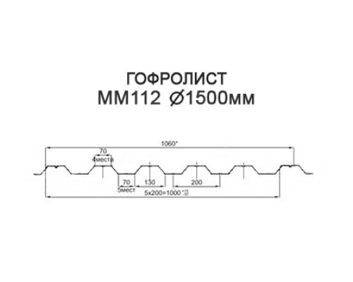 Гофролисты ММ112 D1.5, толщина 2 мм для металлических конструкций