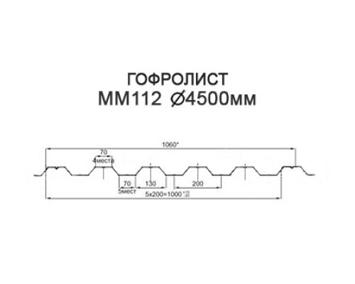 Гофролисты ММ112 D4.5, толщина 3 мм для металлических конструкций Гофролисты ММ112 D4.5, толщина 3 мм для металлических конструкций