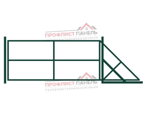 Откатные ворота «Эльбрус» - каркас / RAL 6005