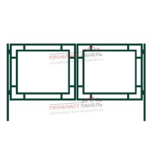 Ворота «Аврора» - каркас + 2 столба / RAL 6005 / 1.5м