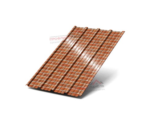 Профнастил НС38-1000-0.5 ECOSTEEL Кирпичная Кладка Профнастил НС38-1000-0.5 ECOSTEEL Кирпичная Кладка