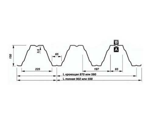 Перфорированный профилированный лист Т150-870/Т150-580 Оцинкованный-1,3