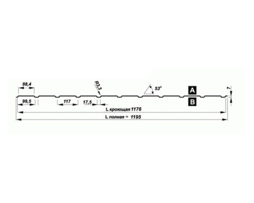 Перфорированный профилированный лист Т7-1176-0,55 Алюцинковый