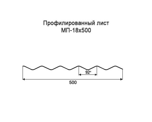 Профнастил МП18 с нестандартной шириной 0,50 м толщина 0,7 оцинкованный Профнастил МП18 с нестандартной шириной 0,50 м толщина 0,7 оцинкованный