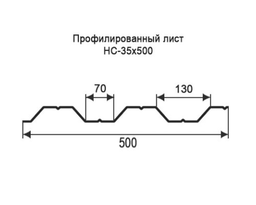 Профнастил НС35 с нестандартной шириной 0,50 м толщина 0,35 оцинкованный Профнастил НС35 с нестандартной шириной 0,50 м толщина 0,35 оцинкованный