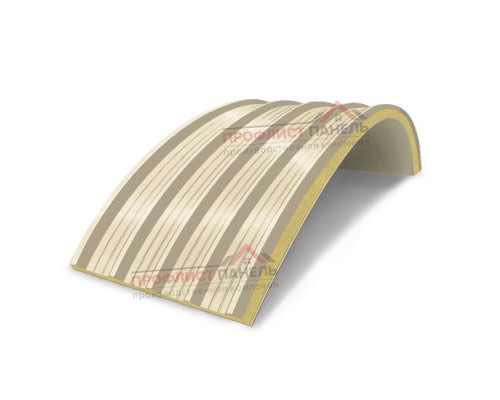 Арочные сэндвич-панели из пенополиизоцианурата, ширина 1200 мм, толщина 30 мм, 0.5/0.5, RAL1015
