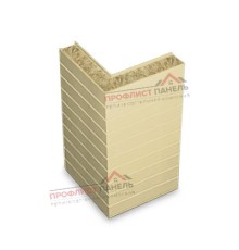 Горизонтальная угловая сэндвич-панель из минеральной ваты, ширина 1000 мм, толщина 30 мм, 0.5/0.5, RAL1014