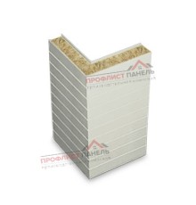 Горизонтальная угловая сэндвич-панель из минеральной ваты, ширина 1000 мм, толщина 30 мм, 0.5/0.5, RAL9002