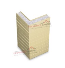 Горизонтальная угловая сэндвич-панель из пенополистирола, ширина 1000 мм, толщина 250 мм, 0.5/0.5, RAL1014