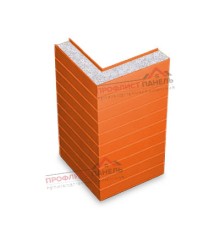 Горизонтальная угловая сэндвич-панель из пенополистирола, ширина 1000 мм, толщина 250 мм, 0.5/0.5, RAL2004