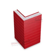 Горизонтальная угловая сэндвич-панель из пенополистирола, ширина 1000 мм, толщина 100 мм, 0.5/0.5, RAL3020