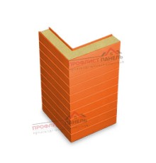 Горизонтальная угловая сэндвич-панель из пенополиизоцианурата, ширина 1000 мм, толщина 50 мм, 0.5/0.5, RAL2004