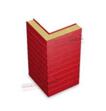 Горизонтальная угловая сэндвич-панель из пенополиизоцианурата, ширина 1000 мм, толщина 50 мм, 0.5/0.5, RAL3020