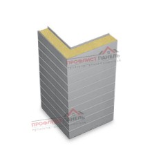 Горизонтальная угловая сэндвич-панель из пенополиизоцианурата, ширина 1000 мм, толщина 50 мм, 0.5/0.5, RAL7004