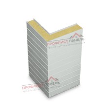 Горизонтальная угловая сэндвич-панель из пенополиизоцианурата, ширина 1000 мм, толщина 50 мм, 0.5/0.5, RAL7047