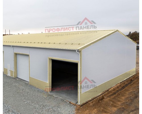 Кровельные сэндвич-панели из пенополистирола, ширина 1000 мм, толщина 150 мм, 0.5/0.5, RAL1014