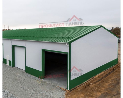 Кровельные сэндвич-панели из пенополистирола, ширина 1000 мм, толщина 50 мм, 0.5/0.5, RAL6002