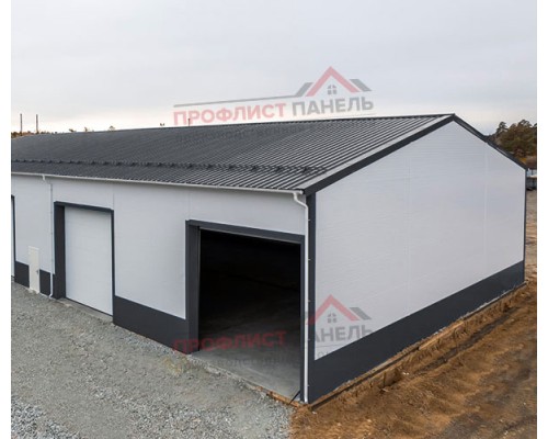 Кровельные сэндвич-панели из пенополистирола, ширина 1000 мм, толщина 80 мм, 0.5/0.5, RAL7024