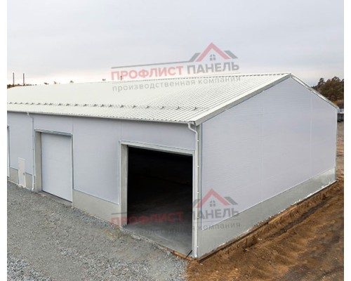 Кровельные сэндвич-панели из пенополистирола, ширина 1000 мм, толщина 100 мм, 0.5/0.5, RAL9003