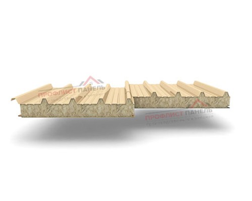 Кровельные сэндвич-панели из минеральной ваты, ширина 1000 мм, толщина 50 мм, 0.5/0.5, RAL1014